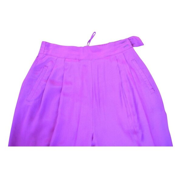 Vintage I.B. Diffusion 1990s Colorblock Silk Shirt High Waisted Pants Set Sizes - Picture 7 of 12